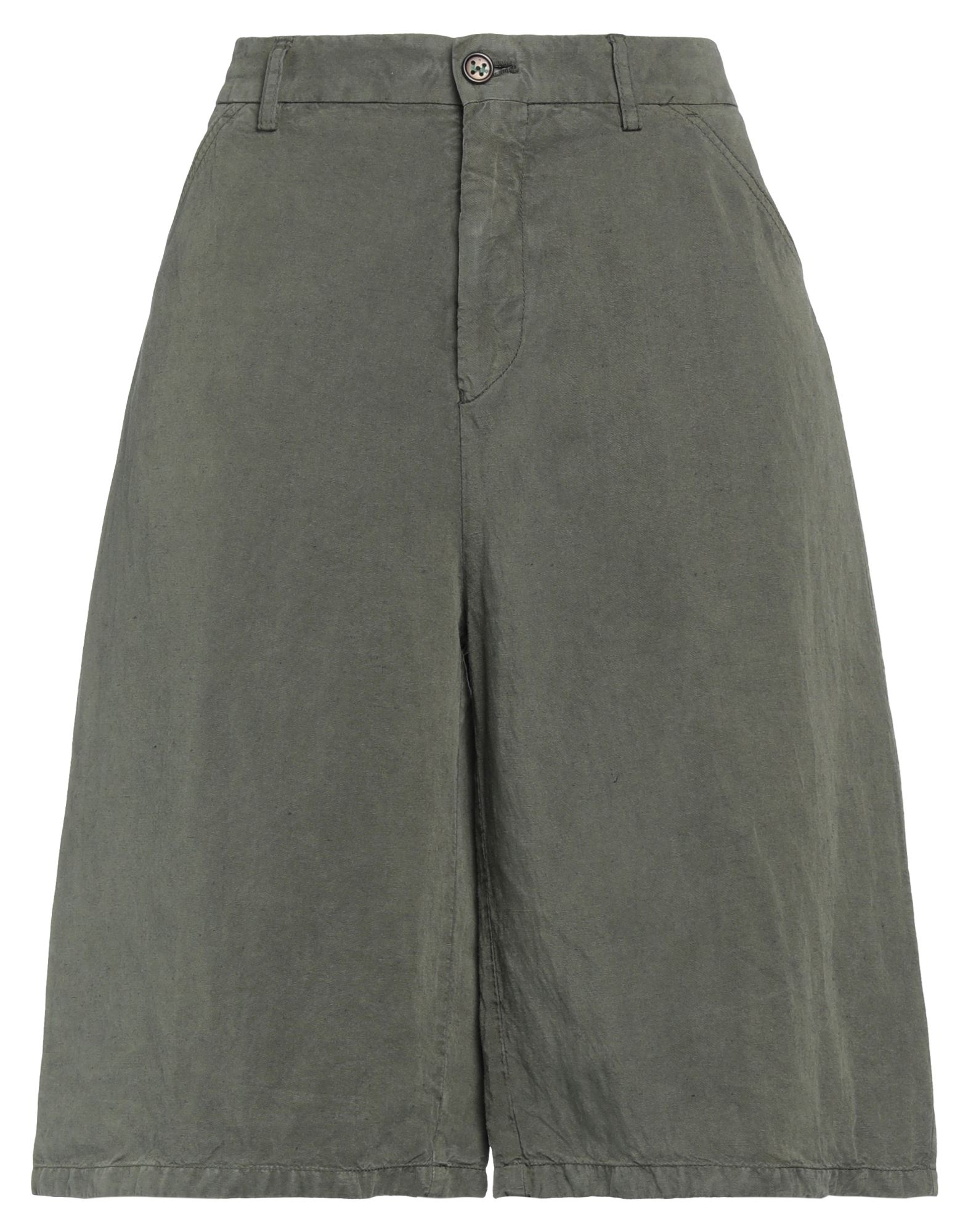 Berwich Woman Shorts & Bermuda Shorts Military Green Size 6 Lyocell, Linen