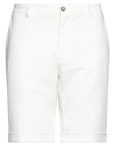 Trussardi Man Shorts & Bermuda Shorts Off White Size 36 Cotton, Elastane