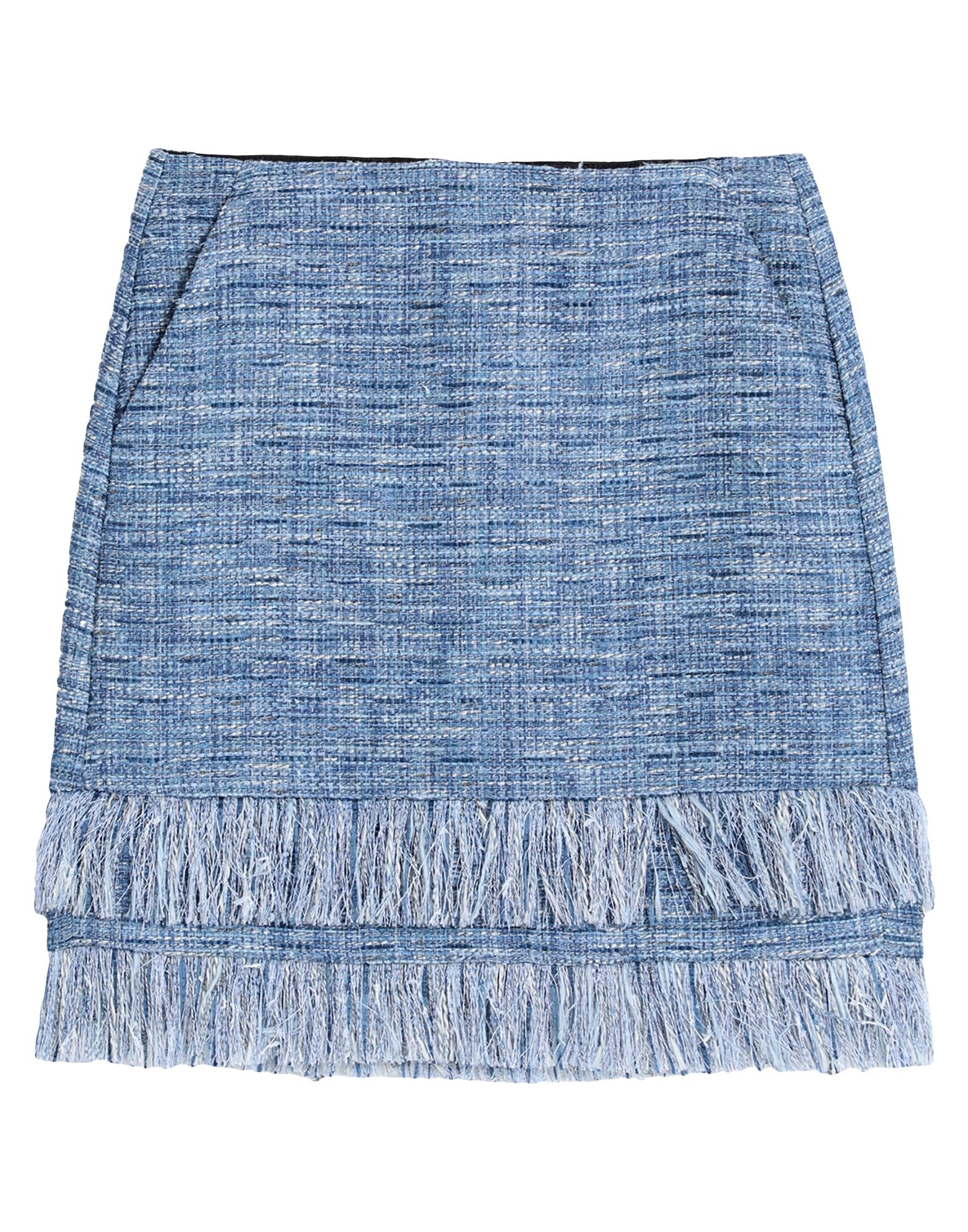 Karl Lagerfeld Woman Mini Skirt Blue Size 6 Polyester, Cotton, Polyamide, Acrylic
