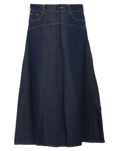 Emporio Armani Woman Denim Skirt Blue Size 4 Cotton, Linen