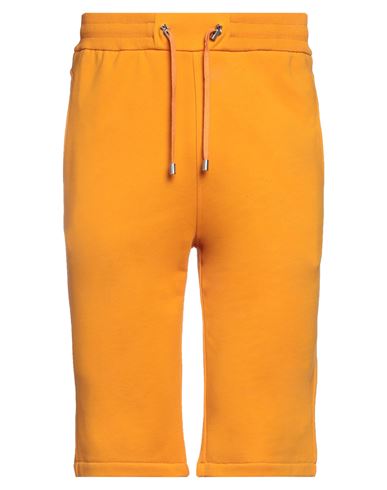 Balmain Man Shorts & Bermuda Shorts Orange Size M Cotton