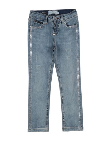 Philipp Plein Toddler Girl Jeans Blue Size 6 Cotton, Elastomultiester, Elastane In Blue