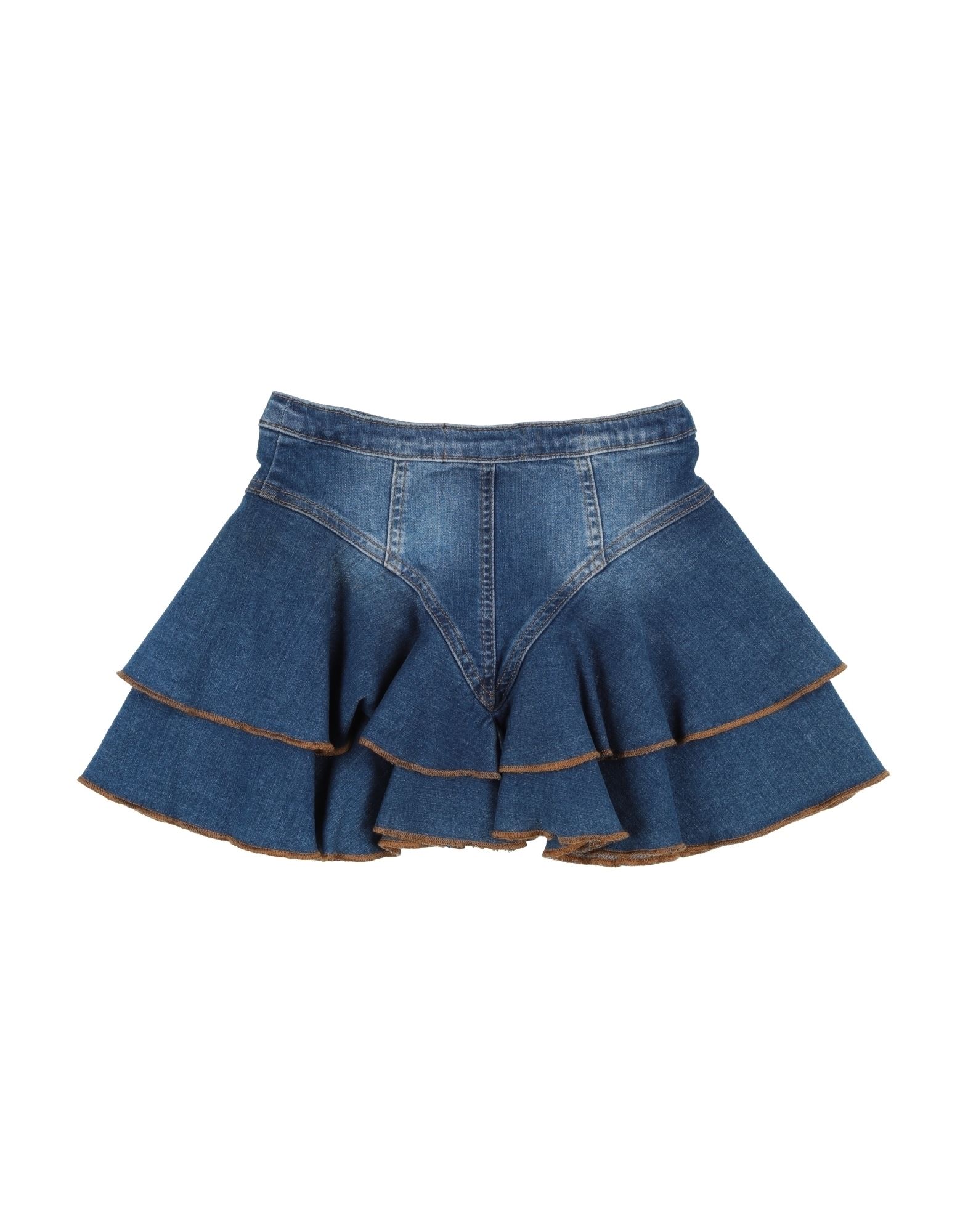 Philipp Plein Kids'  Denim Skirts In Blue