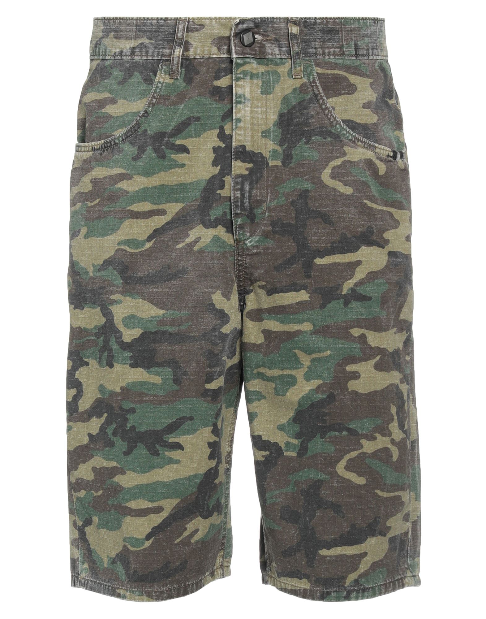 Amish Man Shorts & Bermuda Shorts Military Green Size 30 Cotton