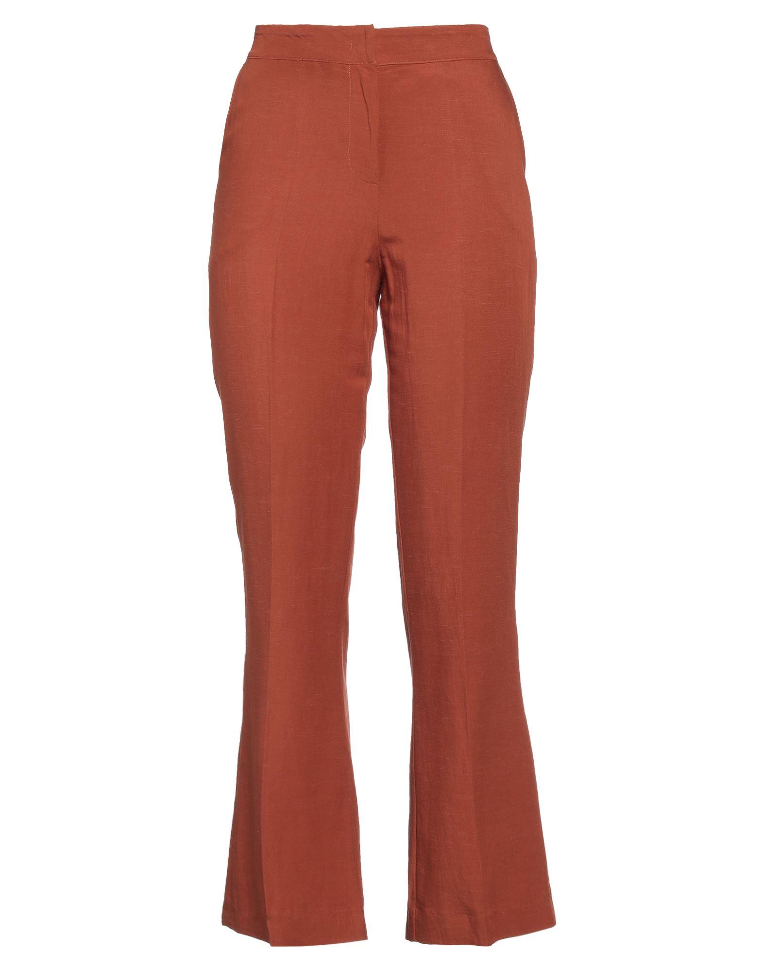 Shop Trussardi Woman Pants Rust Size 12 Viscose, Linen In Red