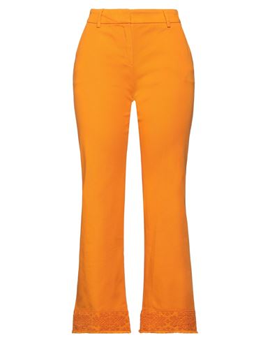 Room 52 Woman Pants Orange Size 4 Cotton, Elastane