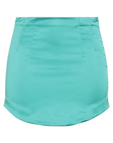Simona-a Simona A Woman Mini Skirt Emerald Green Size Xs Polyester, Elastane