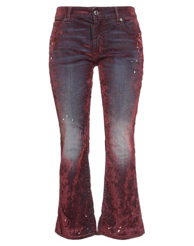 Dsquared2 Woman Pants Burgundy Size 2 Cotton, Elastane, Viscose In Red