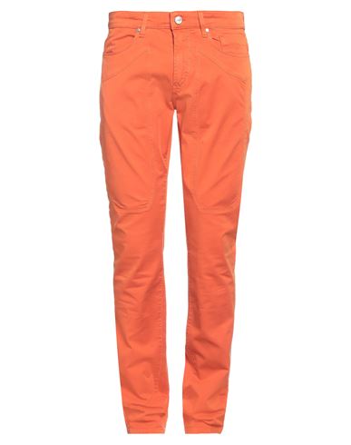 Jeckerson Man Pants Orange Size 33 Cotton, Elastane