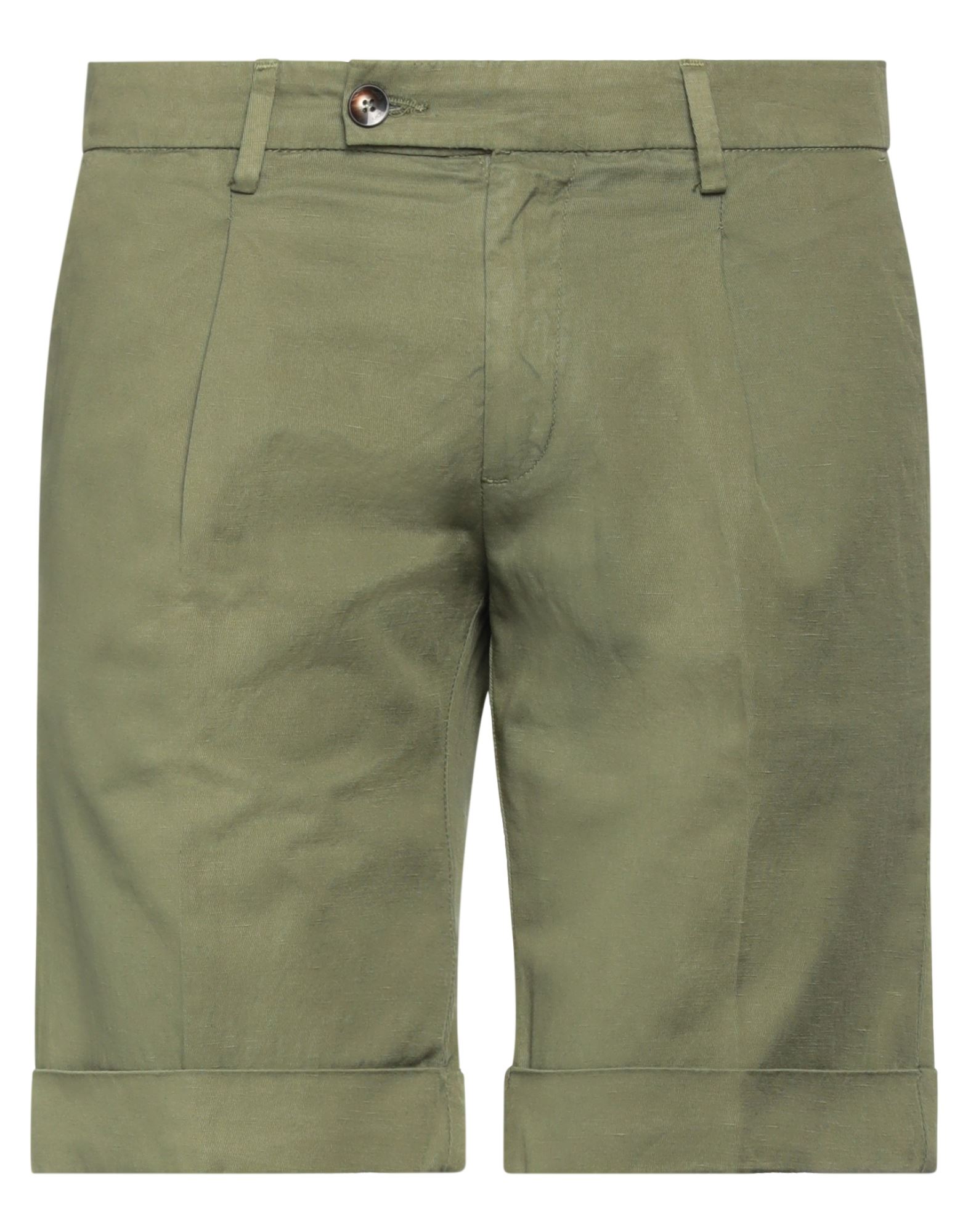 Michael Coal Man Shorts & Bermuda Shorts Military Green Size 34 Cotton, Linen, Elastane