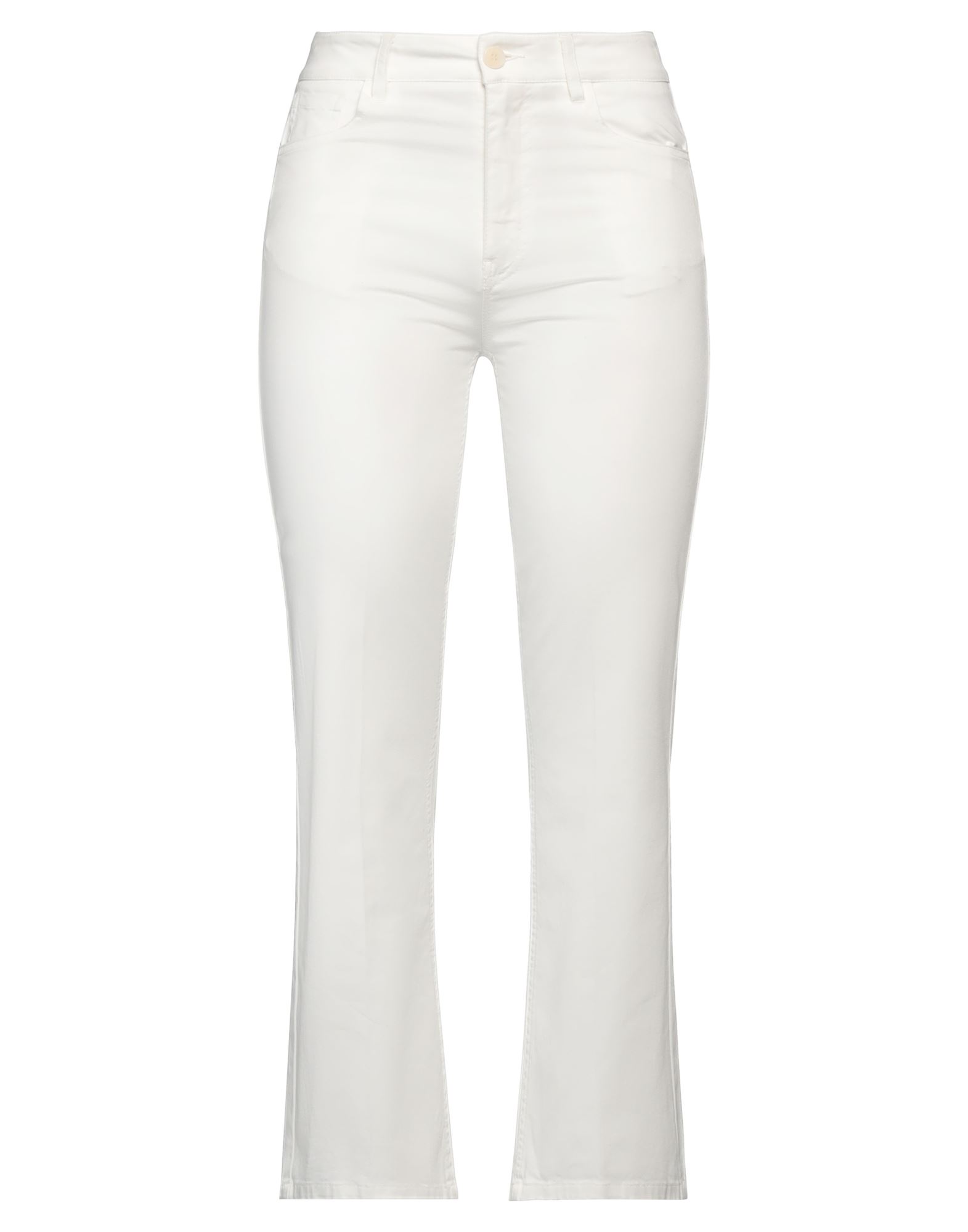 Shop Virna Drò® Virna Drò Woman Pants White Size 10 Cotton, Elastane