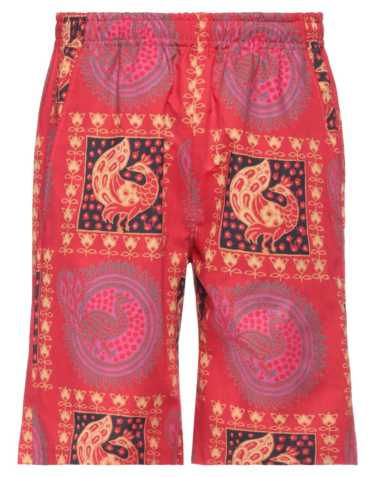 Needles Batik-print Cotton Knee-length Shorts In Red