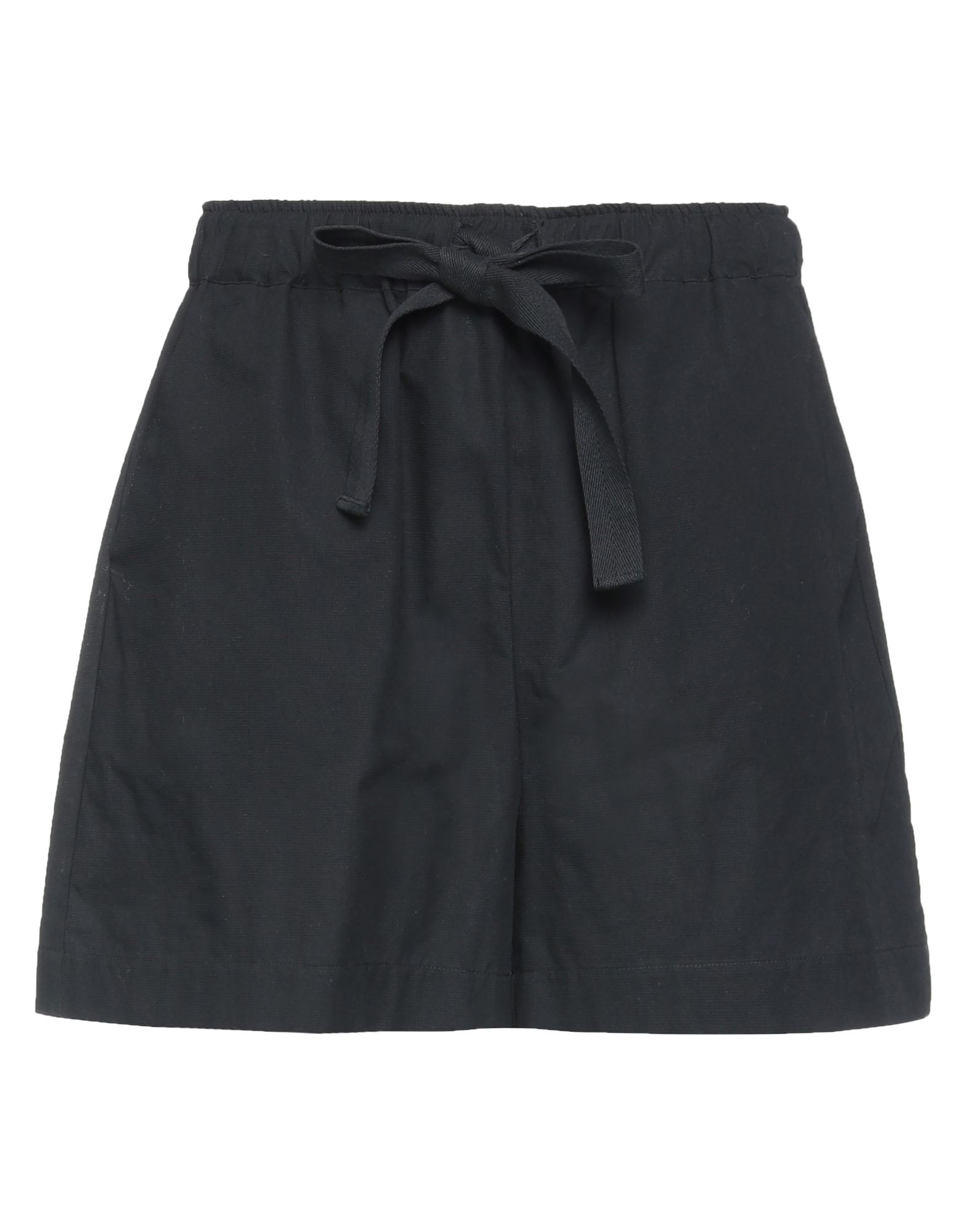 Semicouture Woman Shorts & Bermuda Shorts Black Size 6 Cotton