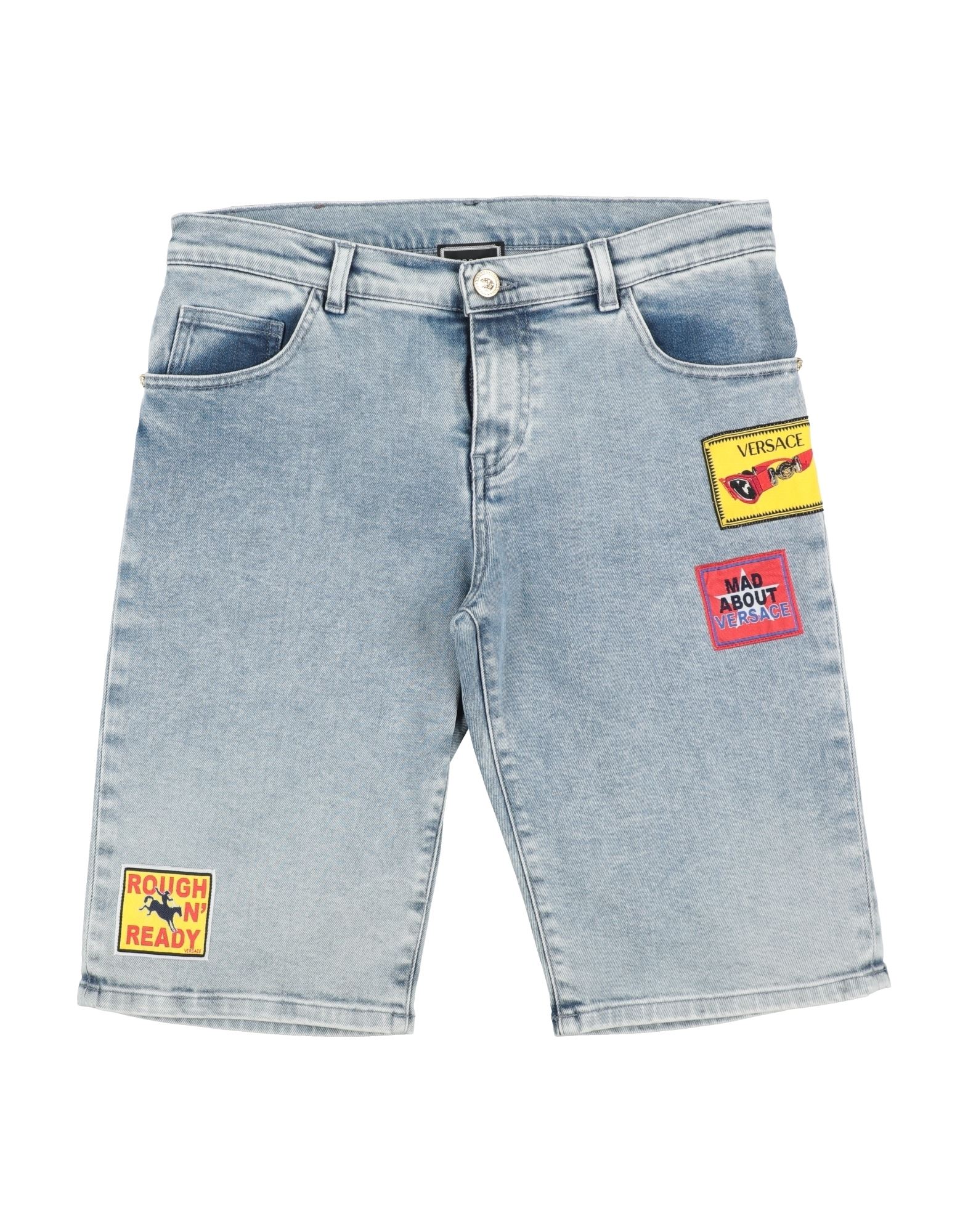 Versace Young Kids'  Denim Shorts In Blue