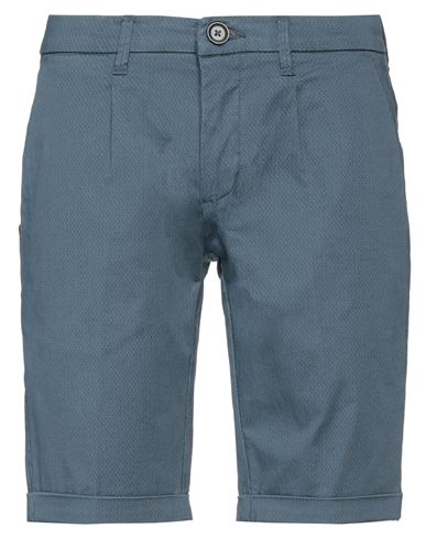 Shop Yes Zee By Essenza Man Shorts & Bermuda Shorts Slate Blue Size 30 Cotton, Elastane