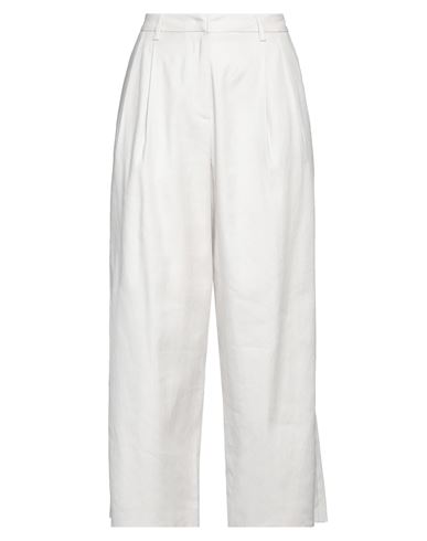 Fabiana Filippi Woman Pants Light Grey Size 6 Linen, Cotton, Elastane
