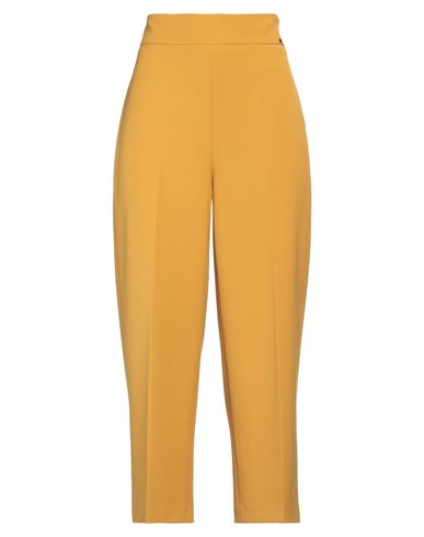 Angelo Marani Woman Pants Ocher Size 4 Polyester, Elastane In Yellow