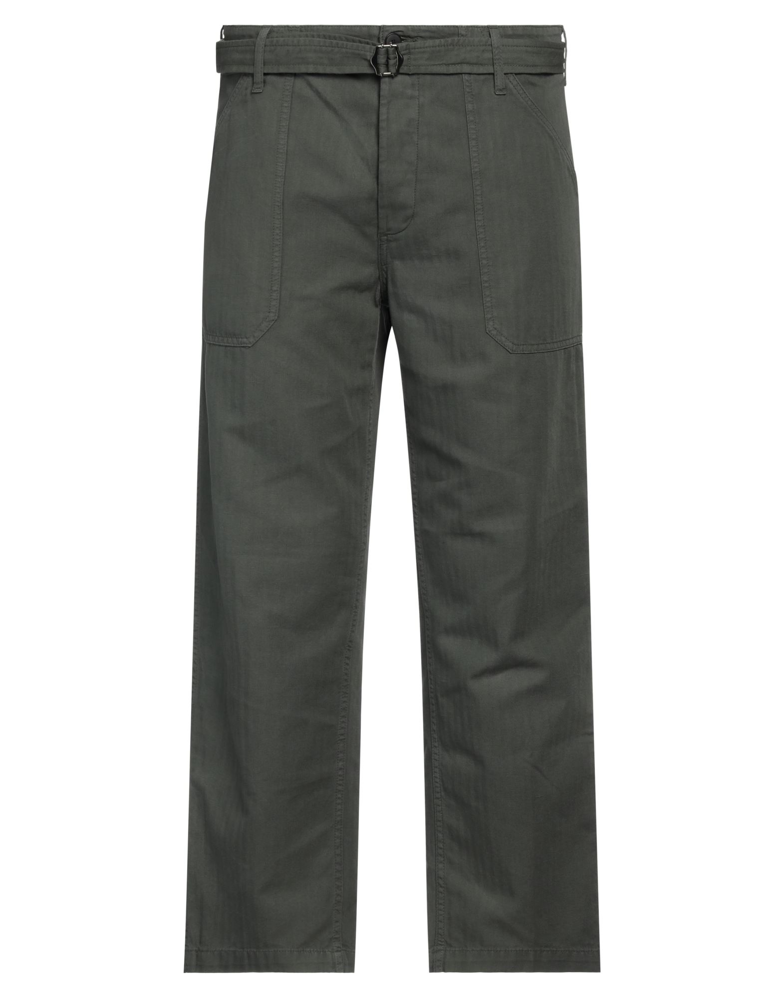 Shop The Seafarer Man Pants Dark Green Size 35 Cotton, Linen