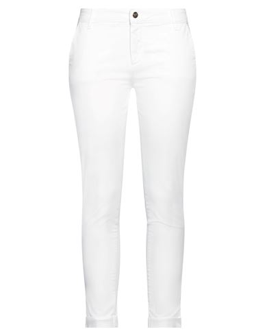 Fracomina Woman Pants White Size 29 Cotton, Elastane