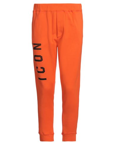 Shop Dsquared2 Man Pants Orange Size L Cotton, Elastane