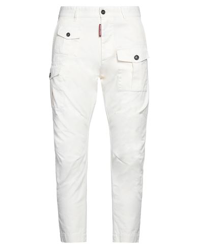 Dsquared2 Man Pants Ivory Size 32 Cotton In White