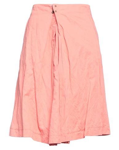 Dsquared2 Woman Midi Skirt Salmon Pink Size 2 Cotton, Metallic Fiber, Bovine Leather
