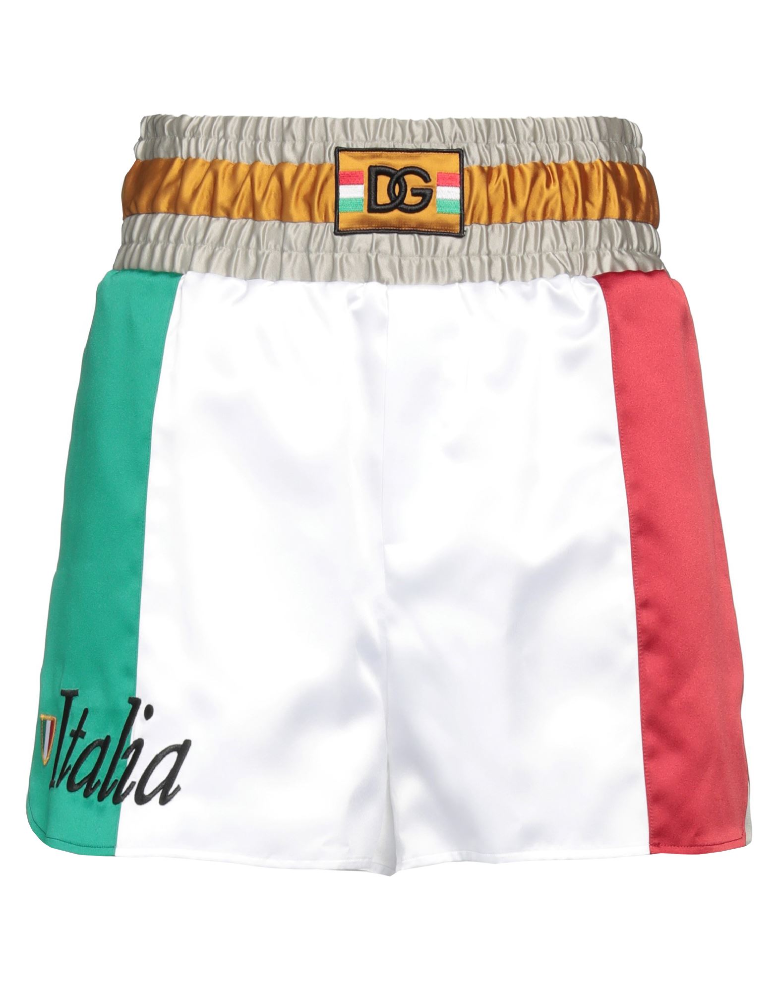 Dolce & Gabbana Italia Multicolored Colour-block Track Shorts In White