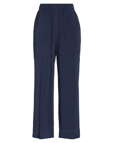 Kiltie Woman Pants Midnight Blue Size 4 Silk, Elastane In Blue