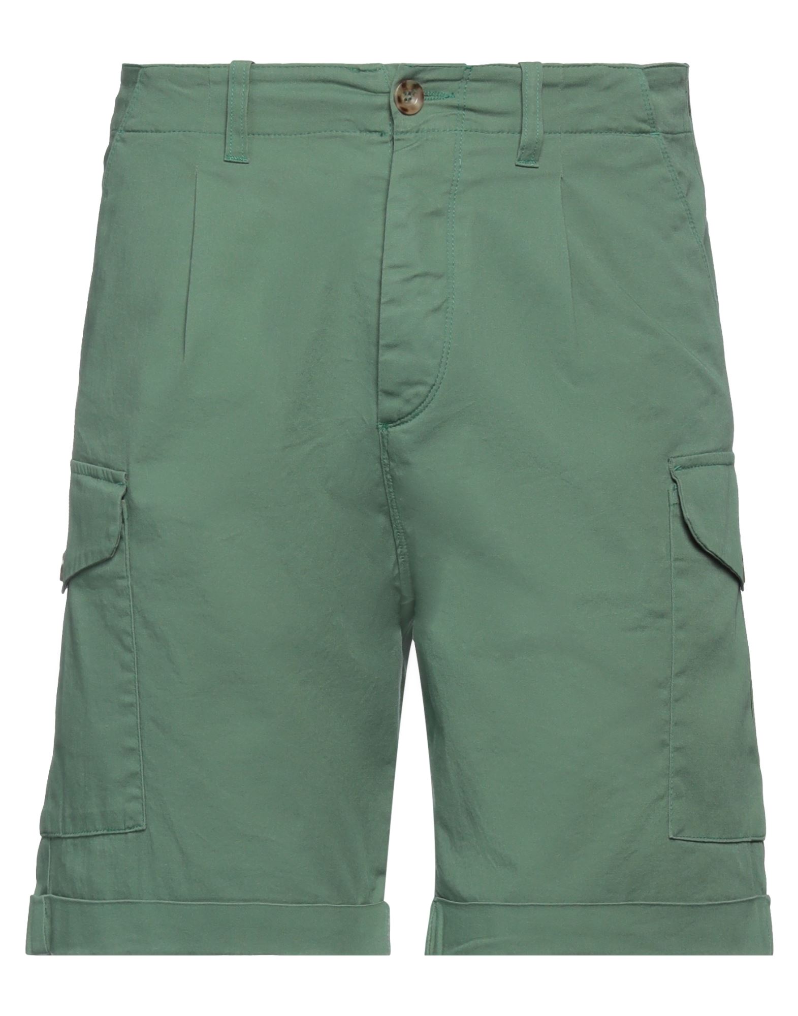Officina 36 Man Shorts & Bermuda Shorts Green Size 28 Cotton, Elastane