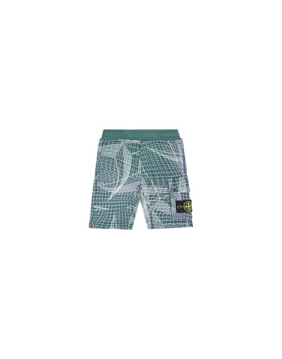 STONE ISLAND JUNIOR 61720 CAMOUFLAGE PRINT Fleece Pants Man Bottle Green