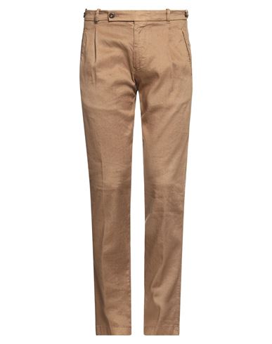 Berwich Man Pants Camel Size 28 Linen, Cotton, Elastane In Beige