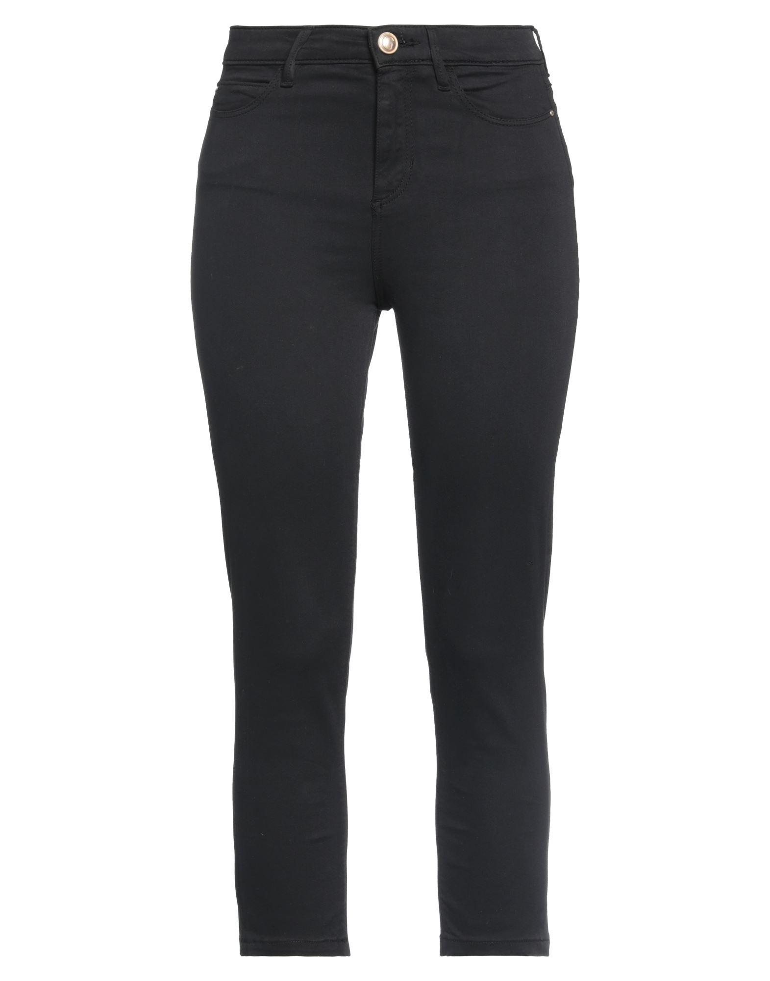 Guess Woman Pants Black Size 24 Cotton, Elastomultiester, Elastane In Black