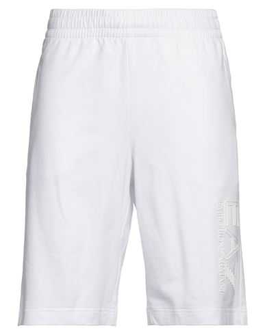 Ea7 Man Shorts & Bermuda Shorts White Size L Cotton