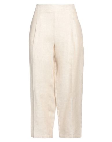 Lfdl La Fabbrica Del Lino Woman Pants Beige Size M Linen, Cotton