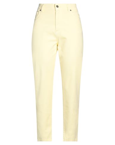 Tensione In Woman Pants Light Yellow Size M Cotton, Elastane