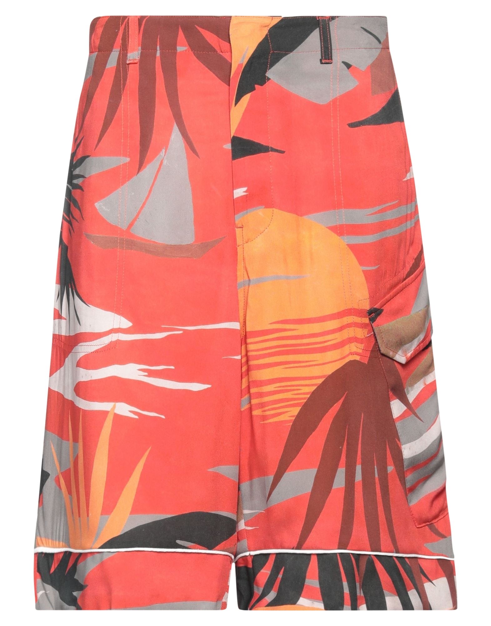 Shop Palm Angels Man Shorts & Bermuda Shorts Tomato Red Size Xl Viscose