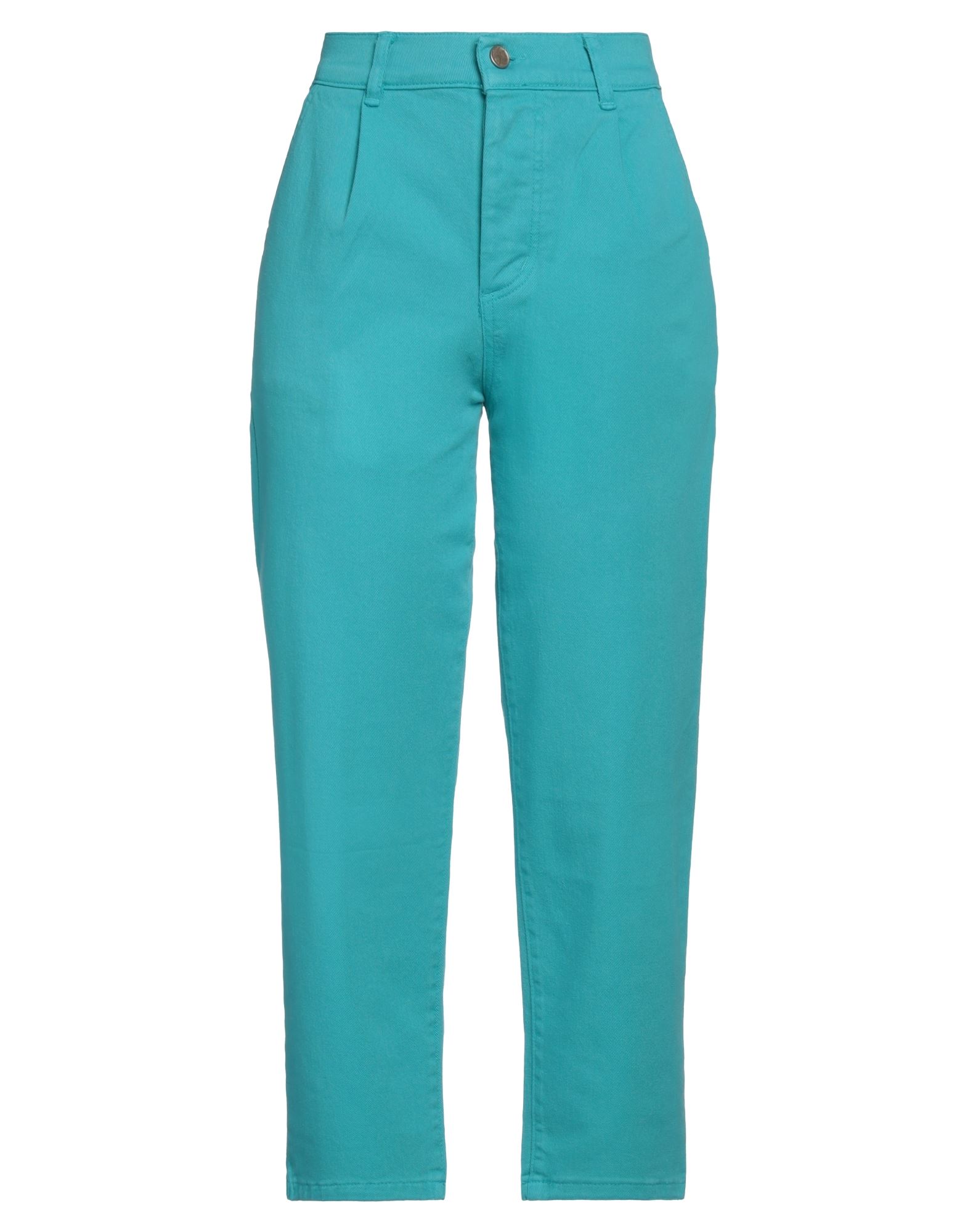 NO.W NO. W WOMAN PANTS TURQUOISE SIZE S COTTON, ELASTANE