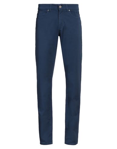 Jeckerson Man Pants Navy Size 31 Cotton, Elastane In Navy Blue