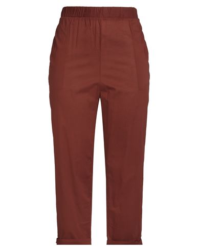 Alessia Santi Woman Pants Rust Size 12 Cotton In Burgundy