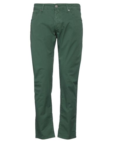 Incotex Man Pants Dark Green Size 30 Cotton, Elastane In Green