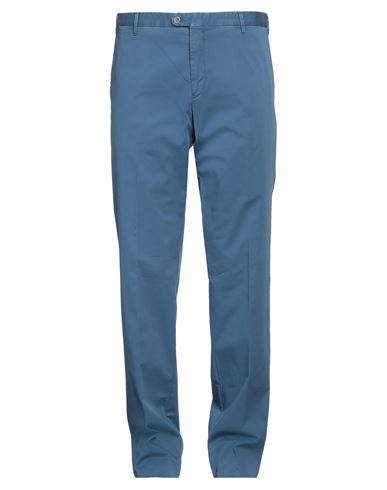 Shop Fedeli Man Pants Slate Blue Size 42 Cotton, Lycra