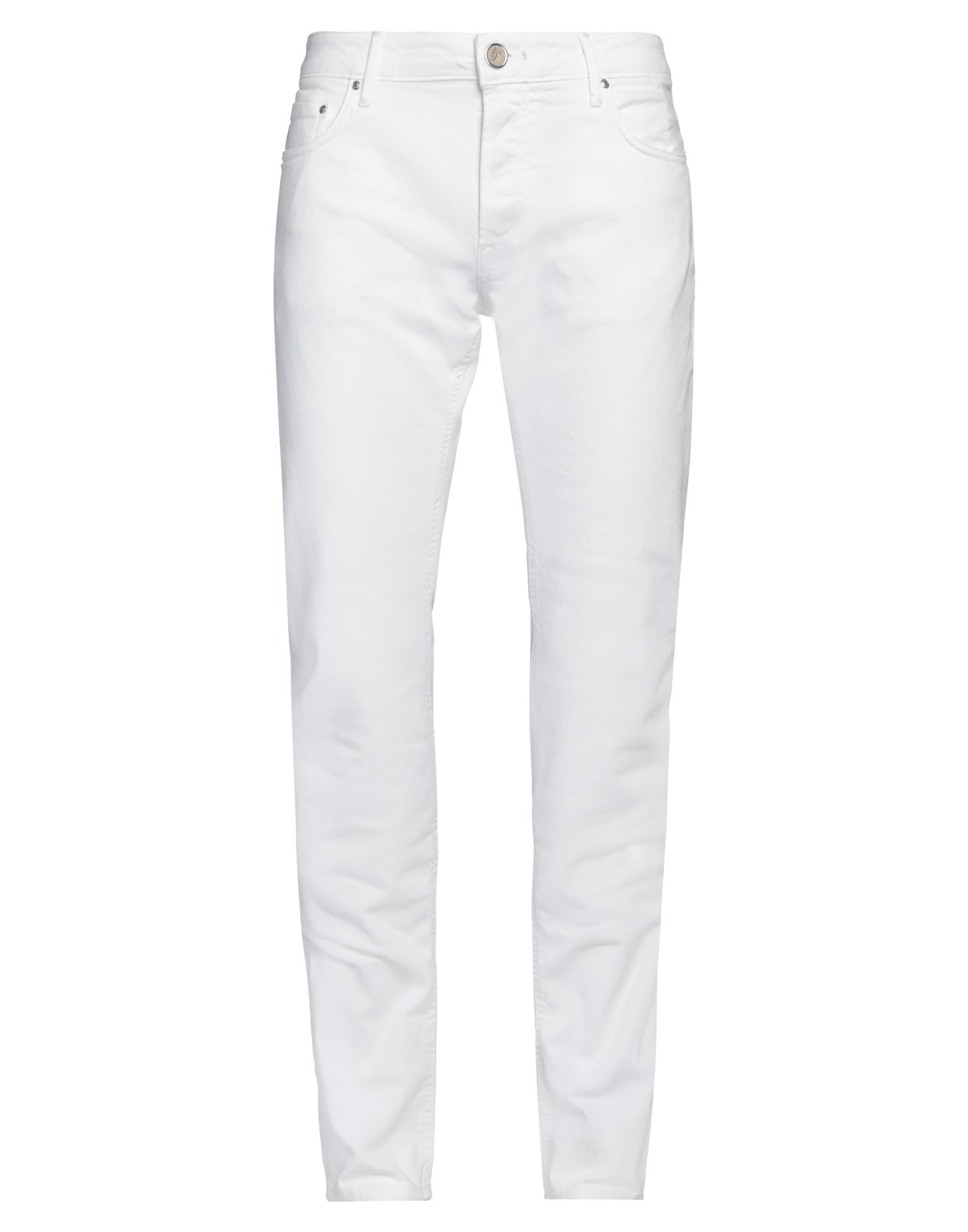 HAND PICKED HAND PICKED MAN DENIM PANTS WHITE SIZE 32 COTTON, ELASTANE