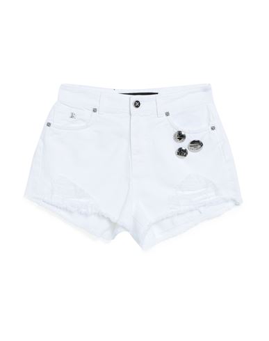 John Richmond Woman Denim Shorts White Size 31 Cotton