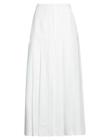 Fabiana Filippi Woman Maxi Skirt White Size 4 Viscose, Linen