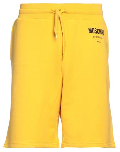 Moschino Man Shorts & Bermuda Shorts Yellow Size 36 Organic Cotton