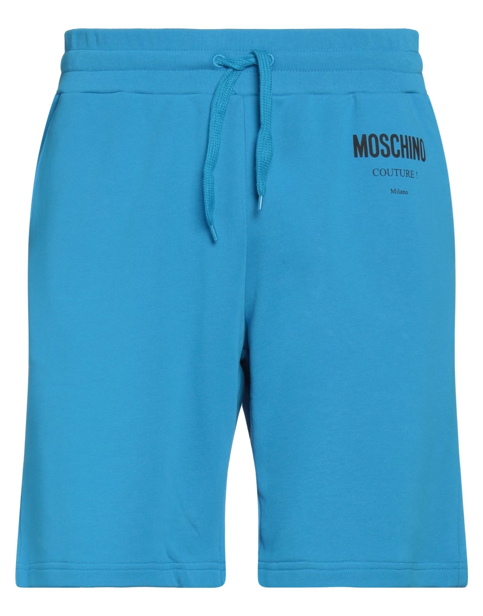 Moschino Man Shorts & Bermuda Shorts Azure Size 30 Organic Cotton In Blue