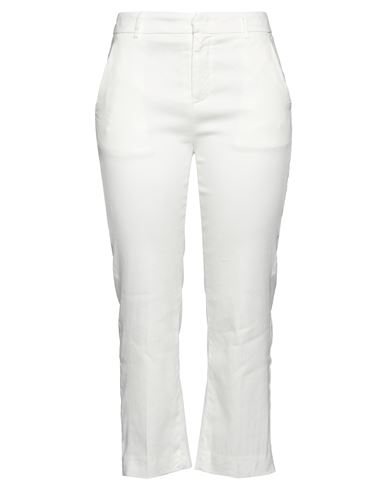 Dondup Woman Pants White Size 27 Linen, Lyocell, Elastane