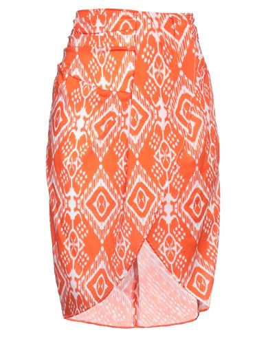 Shop Mc2 Saint Barth Woman Mini Skirt Orange Size M Cotton