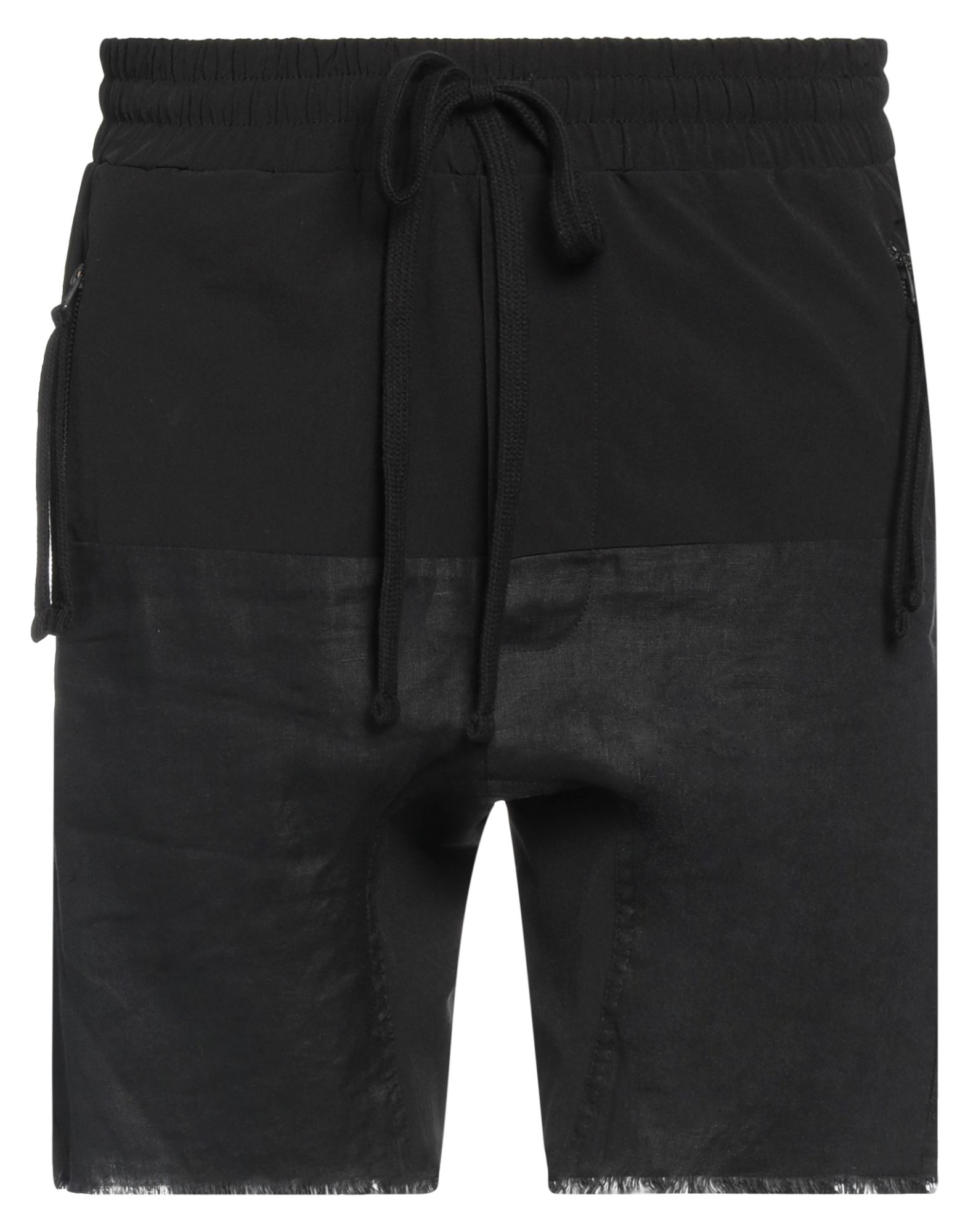 Thom Krom Man Shorts & Bermuda Shorts Black Size M Linen, Nylon, Elastane