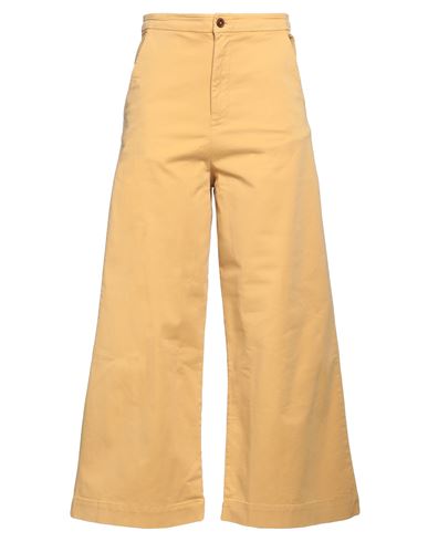 Attic And Barn Woman Pants Mustard Size 8 Cotton, Elastane In Beige
